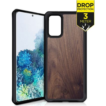 ITSkins HybridFusion Samsung Galaxy S20 Plus Hülle Hardcase Backcover Stoßfest - Dark Wood