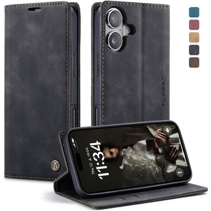 CaseMe 013 iPhone 17 Hülle Klapphülle Geldbörse - Schwarz