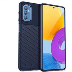 Mobigear Groove Samsung Galaxy M52 Hülle Flexibles TPU Backcover - Blau