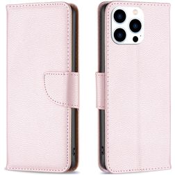 Mobigear Excellent iPhone 16 Pro Hülle Klapphülle Geldbörse - Roségold
