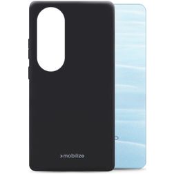 Mobilize Rubber Gelly OPPO A60 Hülle Flexibles TPU Backcover - Schwarz