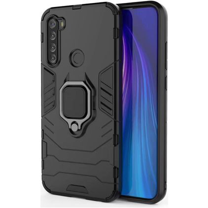 Mobigear Armor Ring Xiaomi Redmi Note 8T Hardcase Backcover Shockproof mit Ringhalter - Schwarz