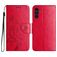 Mobigear Flowers Samsung Galaxy A56 Hülle Klapphülle Geldbörse - Rot