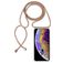 Mobigear Lanyard iPhone XS Flexibles TPU Handykette - Transparent / Braun