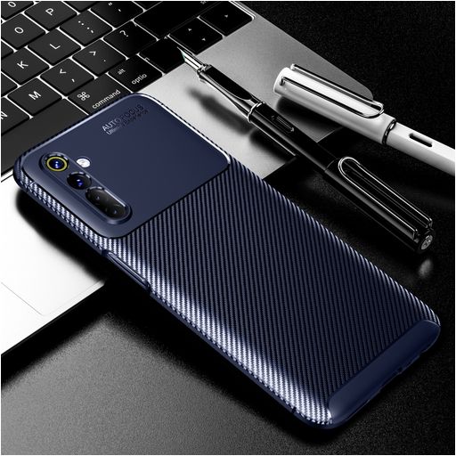 Mobigear Racing Realme 6 Hülle Flexibles TPU Backcover - Blau