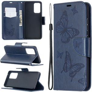 Mobigear Butterfly Samsung Galaxy A52s 5G Hülle Klapphülle Geldbörse - Blau