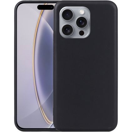 Mobigear Basics iPhone 16 Pro Hülle Flexibles TPU Backcover - Schwarz