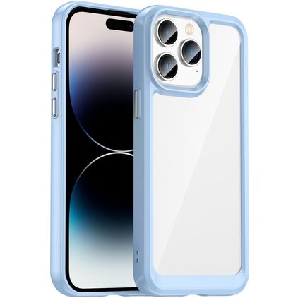 Mobigear Crystal iPhone 14 Pro Hülle Hardcase Backcover - Transparent / Blau
