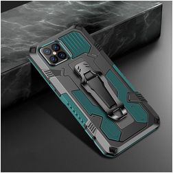 Mobigear Armor Stand iPhone 12 Pro Hülle Hardcase Backcover Stoßfest mit Ständer - Grün