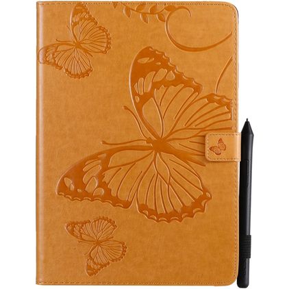 Mobigear Butterfly iPad 9 (2021) Hülle Klapphülle + Stifthalter - Braun