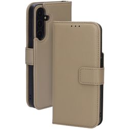 Mobiparts Samsung Galaxy A35 Hülle Echtes Leder Klapphülle Geldbörse - Taupe
