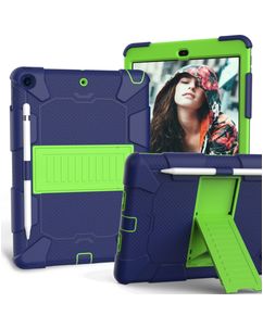 Mobigear ShieldStand iPad 9 (2021) Hülle Kunststoff,Silikon Backcover + Stifthalter + Ständer - Blau / Grün