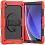 Mobigear SureGrip Xtreme Samsung Galaxy Tab A9 Plus (2023) Hülle Kunststoff,Silikon Backcover + Schulterträger + Ständer - Rot