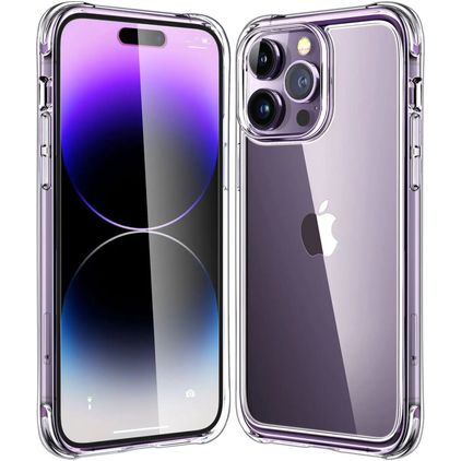 Mobigear Cushion Durchsichtig iPhone 14 Pro Max Hülle Flexibles TPU Backcover Stoßfest - Transparent
