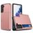 Mobigear Card Samsung Galaxy S21 Plus Hülle Hardcase Backcover Stoßfest mit Kartenhalter - Roségold