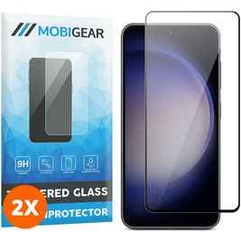 Mobigear Premium Samsung Galaxy S23 FE Panzerglas Gehärtetes Glas Displayschutz - Hüllenfreundlich - Schwarz (2er Pack)