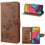 Mobigear Butterfly Samsung Galaxy M53 Hülle Klapphülle Geldbörse - Braun