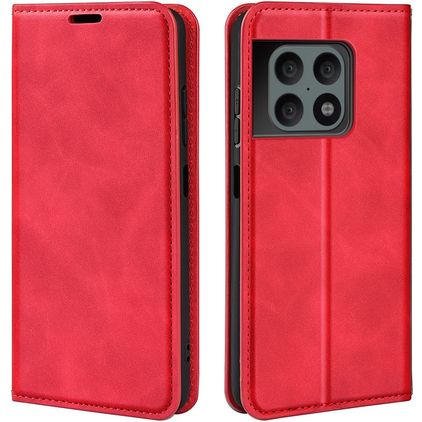 Mobigear Retro Slim OnePlus 10 Pro Hülle Klapphülle Geldbörse - Rot