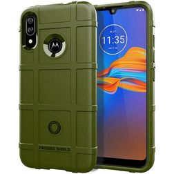 Mobigear Rugged Shield Motorola Moto E6 Plus Hülle Flexibles TPU Backcover Stoßfest - Grün