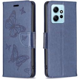 Mobigear Butterfly Xiaomi Redmi Note 12 Hülle Klapphülle Geldbörse - Blau