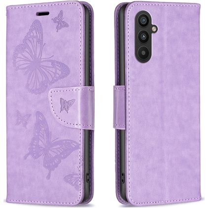 Mobigear Butterfly Samsung Galaxy A24 Hülle Klapphülle Geldbörse - Lila