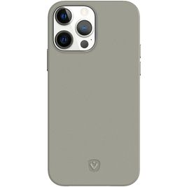 Valenta Snap Luxe iPhone 13 Pro Max Hülle Echtes Leder Backcover - Grau