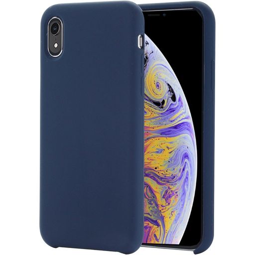 Mobigear Rubber Touch iPhone XR Silikon Hülle Backcover - Marineblau