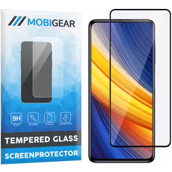 Mobigear Premium POCO X3 Pro Panzerglas Gehärtetes Glas Displayschutz - Hüllenfreundlich - Schwarz