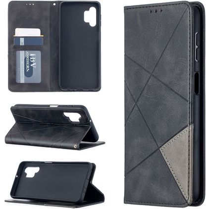 Mobigear Rhombus Slim Samsung Galaxy A32 5G Hülle Klapphülle - Schwarz