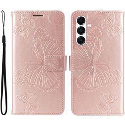 Mobigear Butterfly Samsung Galaxy A26 Klapphülle Portemonnaie - Roségold
