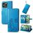 Mobigear Clover iPhone 15 Pro Hülle Klapphülle Geldbörse - Blau