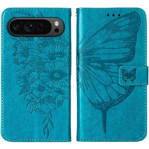 Mobigear Butterfly Google Pixel 9 Pro Hülle Klapphülle Geldbörse - Blau