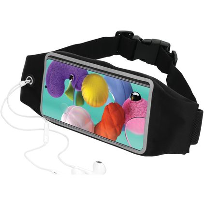 Mobiparts Comfort Fit Belt Handyhalterung Joggen Samsung Galaxy A51 Sporthülle Neopren Gürtel - Schwarz