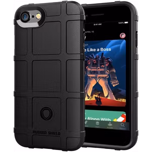 Mobigear Rugged Shield iPhone 8 Hülle Flexibles TPU Backcover Stoßfest - Schwarz