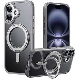 Mobigear Frosted Mag iPhone 17 MagSafe Hülle Hardcase Backcover mit Ständer - Grau