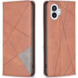 Mobigear Rhombus Slim Nothing Phone (1) Hülle Klapphülle - Braun