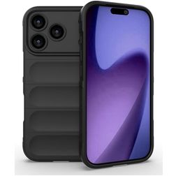 Mobigear Bumpy iPhone 18 Pro Hülle Flexibles TPU Backcover - Schwarz