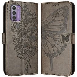 Mobigear Butterfly Nokia G42 Hülle Klapphülle Geldbörse - Grau