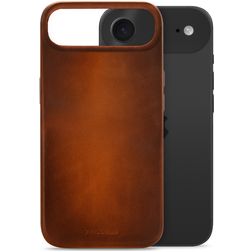 Mobilize Premium iPhone Air MagSafe Hülle Echtes Leder Backcover - Burned Cognac