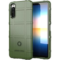 Mobigear Rugged Shield Sony Xperia 10 III Hülle Flexibles TPU Backcover Stoßfest - Grün