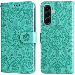 Mobigear Sunflower Samsung Galaxy A57 Hülle Klapphülle Geldbörse - Grün