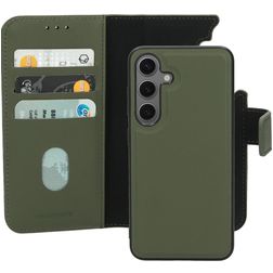 Mobiparts Samsung Galaxy S24 MagSafe Hülle Echtes Leder Abnehmbare 2in1 Klapphülle Geldbörse - Grün