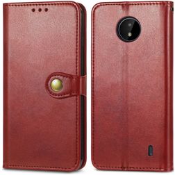 Mobigear Snap Button Nokia G50 Hülle Klapphülle Geldbörse - Rot