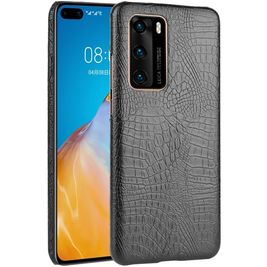 Mobigear Croco Huawei P40 Hülle Hardcase Backcover - Schwarz