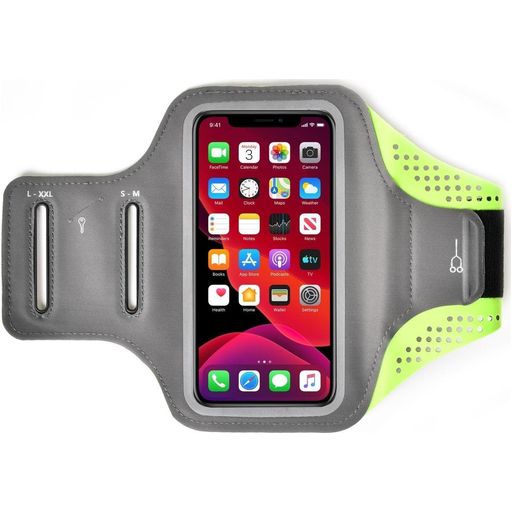 Mobigear Easy Fit Handyhalterung Joggen OPPO Reno 6 Pro 5G Sporthülle Neopren Sportarmband - Grün