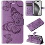 Mobigear Butterfly iPhone 16 Pro Max Hülle Klapphülle Geldbörse - Lila