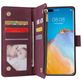 Mobigear Zipper Huawei P40 Pro Hülle Klapphülle Geldbörse - Rot