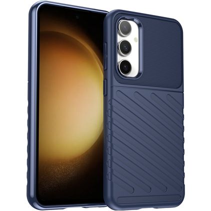 Mobigear Groove Samsung Galaxy S23 FE Hülle Flexibles TPU Backcover - Blau