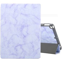 Mobigear Tri-Fold Marble iPad 7 (2019) Hülle Klapphülle + Stifthalter - Lila
