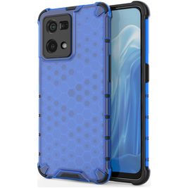 Mobigear Honeycomb OPPO Reno 7 4G Hülle Hardcase Backcover Stoßfest - Blau